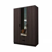 Шкаф ЭКОН распашной 3-х дверный с 2-мя ящиками с зеркалом